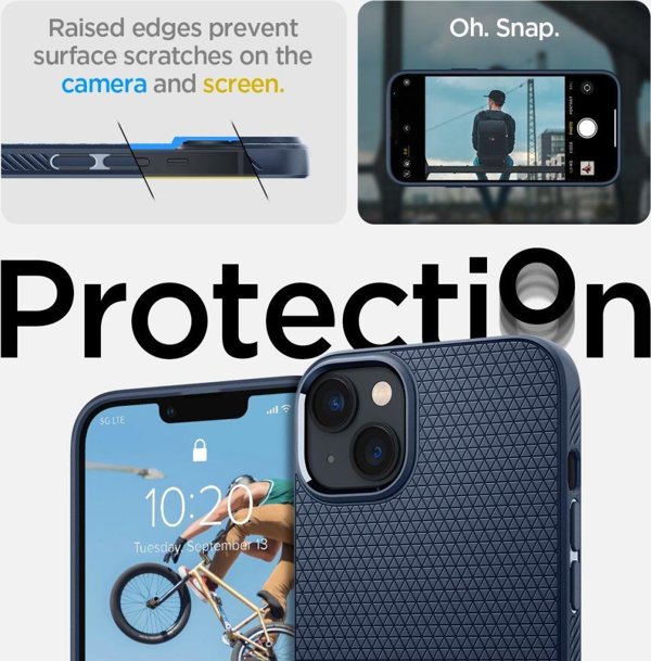 Spigen Θήκη Liquid Air για iPhone 14, Ανθεκτική από TPU, Navy Blue