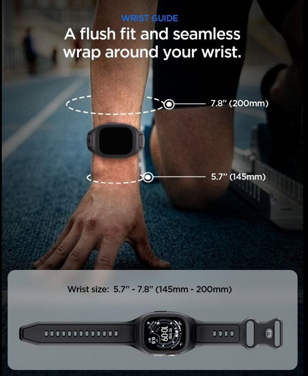 Spigen Liquid Air Pro Λουράκι με Θήκη για Apple Watch Ultra 49mm, Μαύρο
