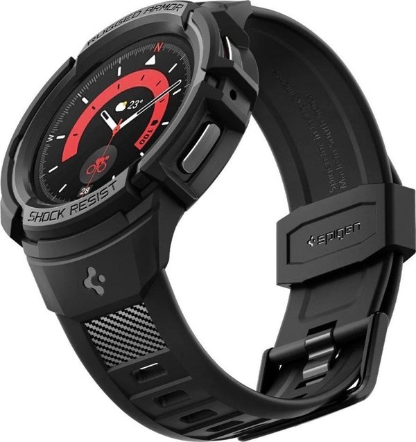 Spigen Rugged Armor Pro Λουράκι για Samsung Galaxy Watch 5 Pro (45mm) με Προστατευτική Θήκη - Μαύρο