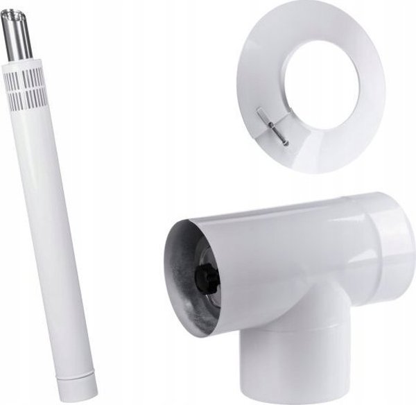 SpiroFlex Σετ Πλευρικής Εξόδου 60/100 για Viessmann & De Dietrich, Ανοξείδωτο, Λευκό RAL 9016