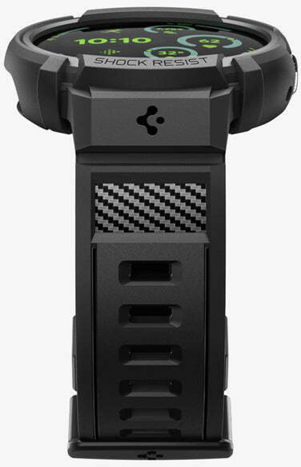 Spigen Rugged Armor Pro + Stand, matte black - Google Pixel Watch 4 45mm