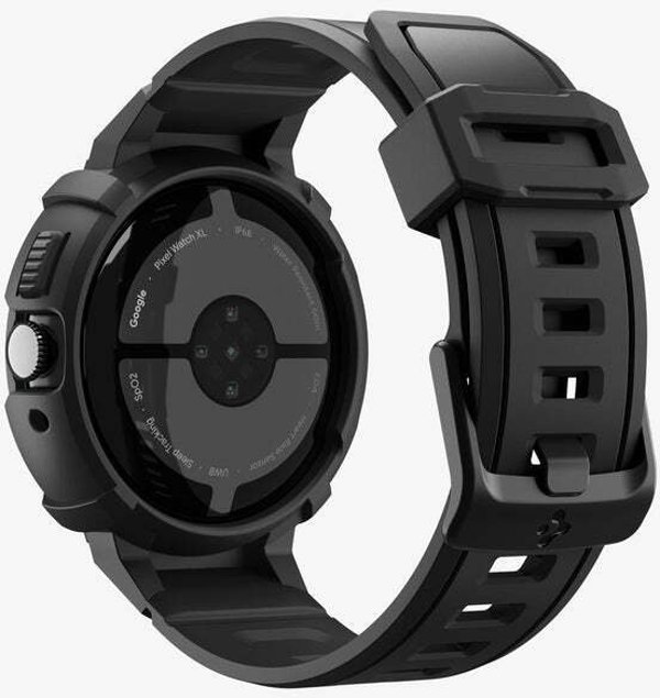 Spigen Rugged Armor Pro + Stand, matte black - Google Pixel Watch 4 45mm