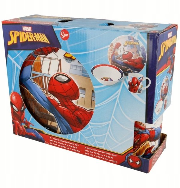 SPIDERMAN 3-pcs. ceramic dining set -plate/bowl/mug