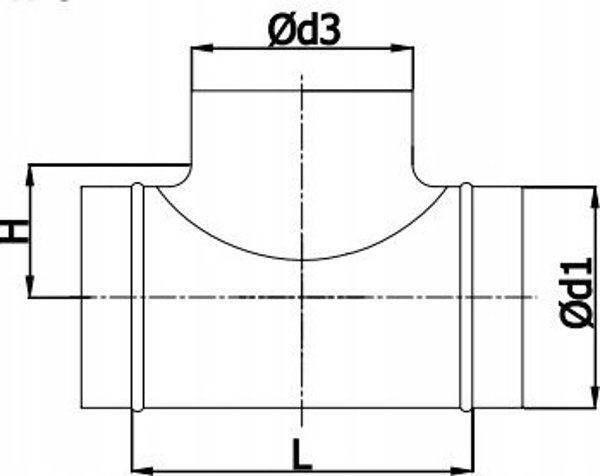 SpiroFlex Ταυ (Y-Connector) Αεραγωγών 160/160mm, 90°, Γαλβανισμένος Χάλυβας