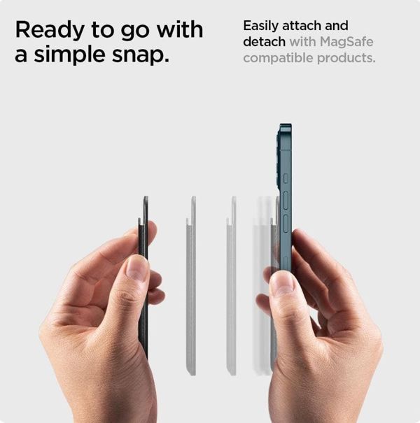 Spigen Valentinus MagSafe Card Holder για iPhone 12/13 - Θήκη Καρτών για MagSafe - Μαύρη