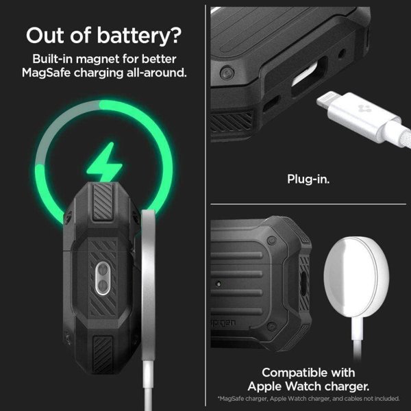 Spigen Etui APPLE AIRPODS PRO 1 / 2 Spigen Tough Armor Mag MagSafe czarne