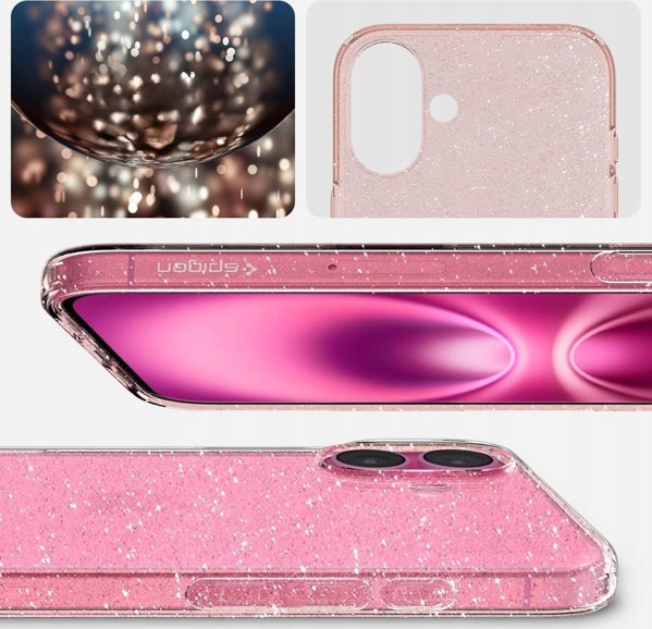 Θήκη Spigen Liquid Crystal Glitter για iPhone 16 - Rose Quartz TPU