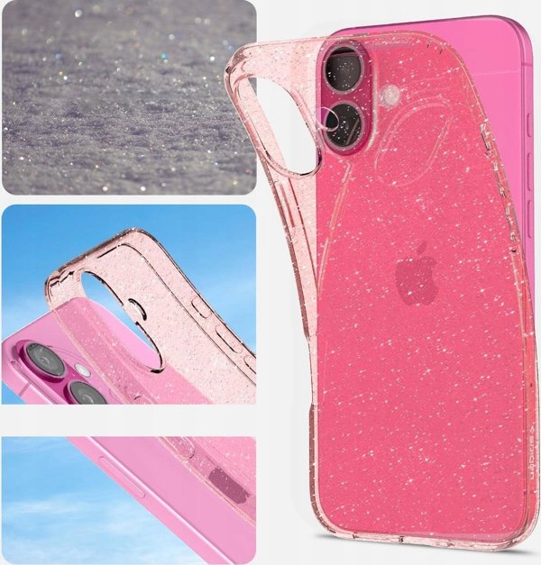 Θήκη Spigen Liquid Crystal Glitter για iPhone 16 - Rose Quartz TPU