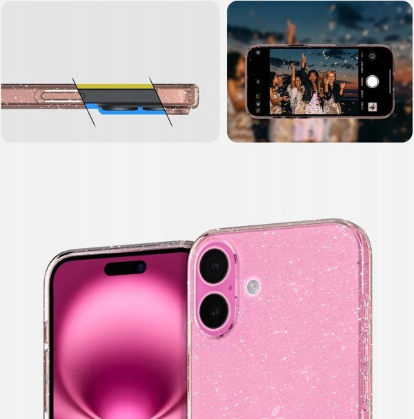 Θήκη Spigen Liquid Crystal Glitter για iPhone 16 - Rose Quartz TPU