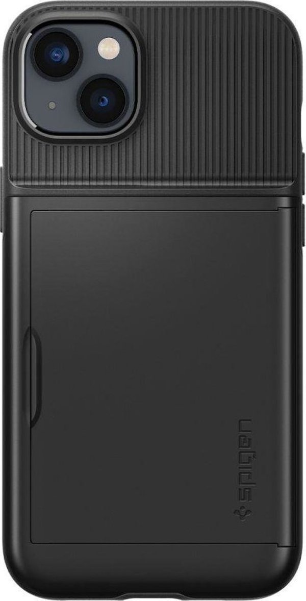 Θήκη Spigen Slim Armor CS για Apple iPhone 14 Plus - Μαύρο - Προστατευτική Θήκη με Θήκη Καρτών TPU & Πολυανθρακικό