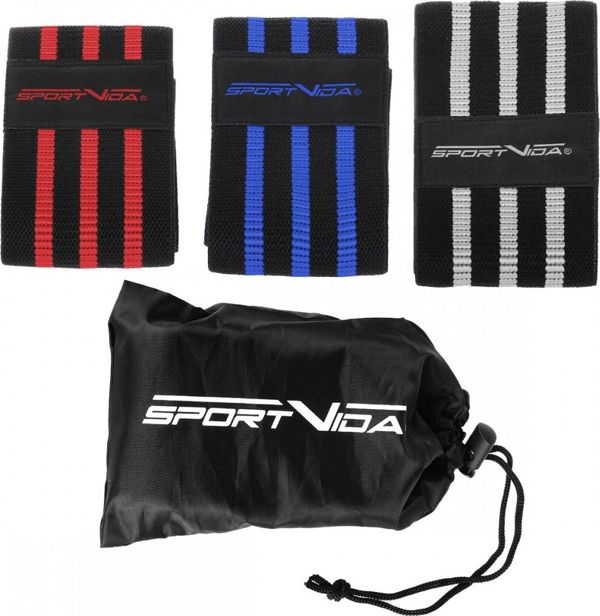 SportVida Hip Band SV-HK0366 σετ με τρεις επίπεδα αντίστασης, πολύχρωμο, 3 τεμάχια
