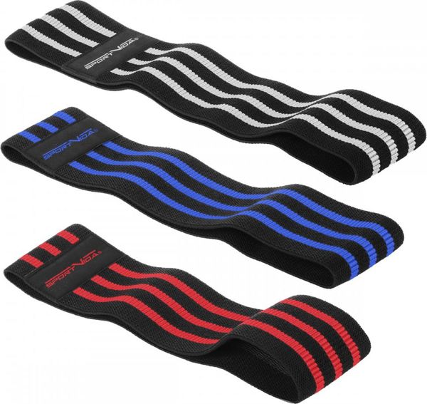 SportVida Hip Band SV-HK0366 σετ με τρεις επίπεδα αντίστασης, πολύχρωμο, 3 τεμάχια