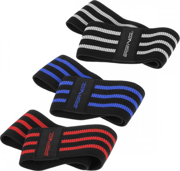SportVida Hip Band SV-HK0366 σετ με τρεις επίπεδα αντίστασης, πολύχρωμο, 3 τεμάχια