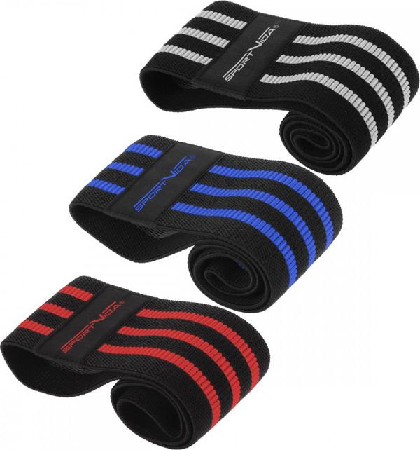 SportVida Hip Band SV-HK0366 σετ με τρεις επίπεδα αντίστασης, πολύχρωμο, 3 τεμάχια