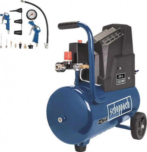 Συμπιεστής Scheppach HC30o, 24L, 8bar, Χωρίς Λάδι, με Αξεσουάρ (SCH5906146901)