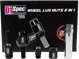 Βίδες τροχών D1Spec Heptagon 2 σε 1 Ατσάλι M12x1,5 33mm Σφαίρα Μαύρο