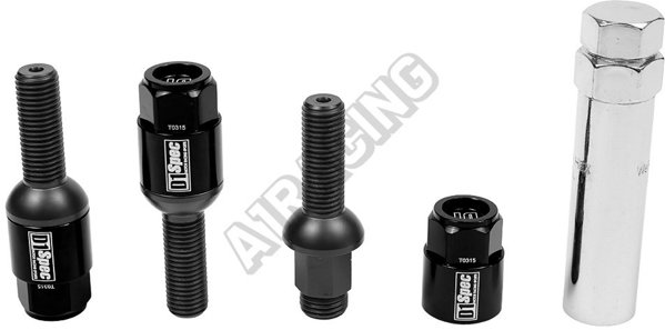 Βίδες τροχών D1Spec Heptagon 2 σε 1 Ατσάλι M12x1,5 33mm Σφαίρα Μαύρο