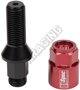 Βίδες τροχών D1Spec Heptagon 2 σε 1 Ατσάλι M14x1,5 30mm Κώνος Κόκκινο