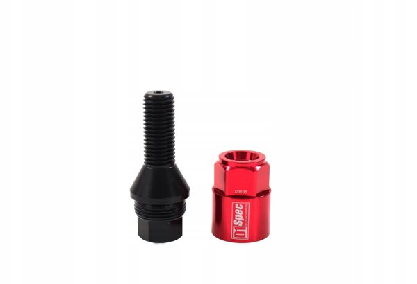 Βίδες τροχών D1Spec Heptagon 2σε1 Ατσάλι M14x1,5 30mm Κόκκινες Μπάλες