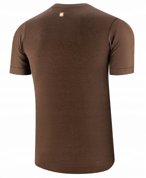 Ανδρικό μπλουζάκι με κοντό μανίκι OUTDOOR WOOL PRO καφέ M - GORY 11
