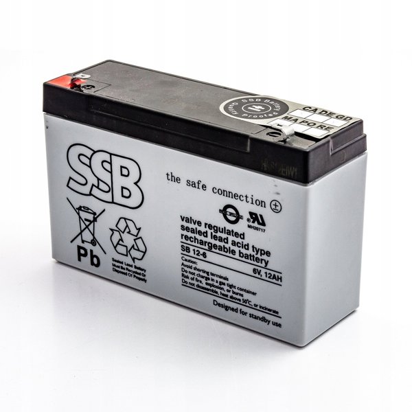 SSB Akumuliatorius (AGM) SSB SB (12Ah, 6V, F1, VRLA)