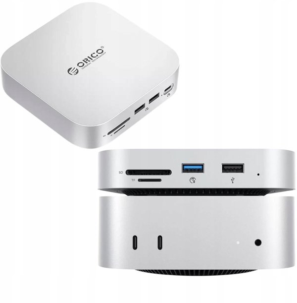 Orico MiniLink 9w1 Docking Station με θήκη για σκληρό δίσκο - ασημί