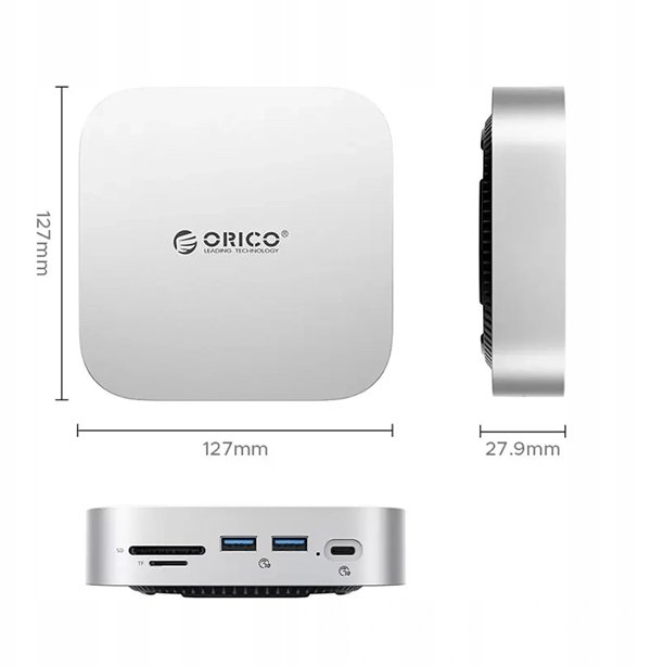 Orico MiniLink 9w1 Docking Station με θήκη για σκληρό δίσκο - ασημί