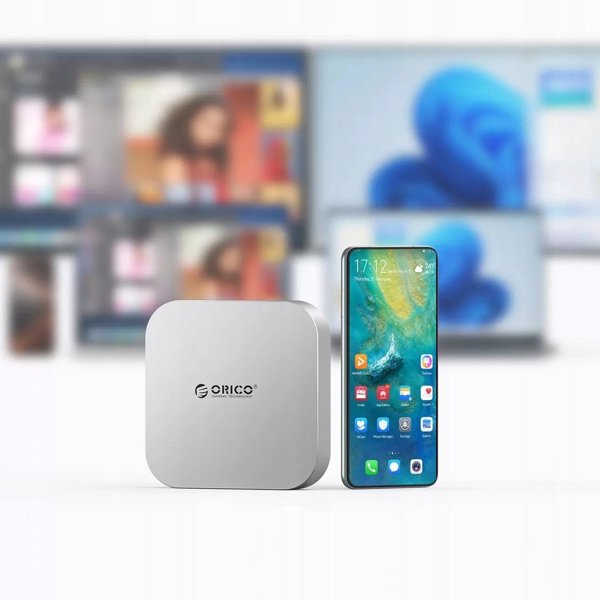Orico MiniLink 9w1 Docking Station με θήκη για σκληρό δίσκο - ασημί