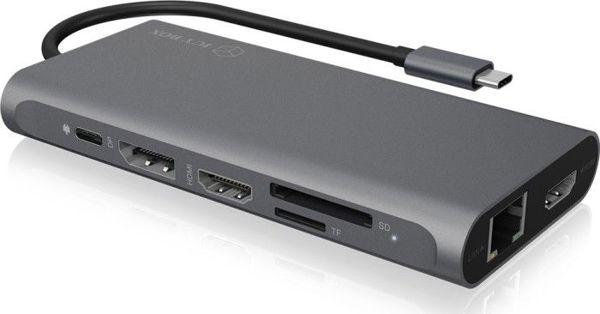 Icy Box DK4050-CPD USB-C Docking Station - Σταθμός Σύνδεσης και Αναπαραγωγέας για Laptop