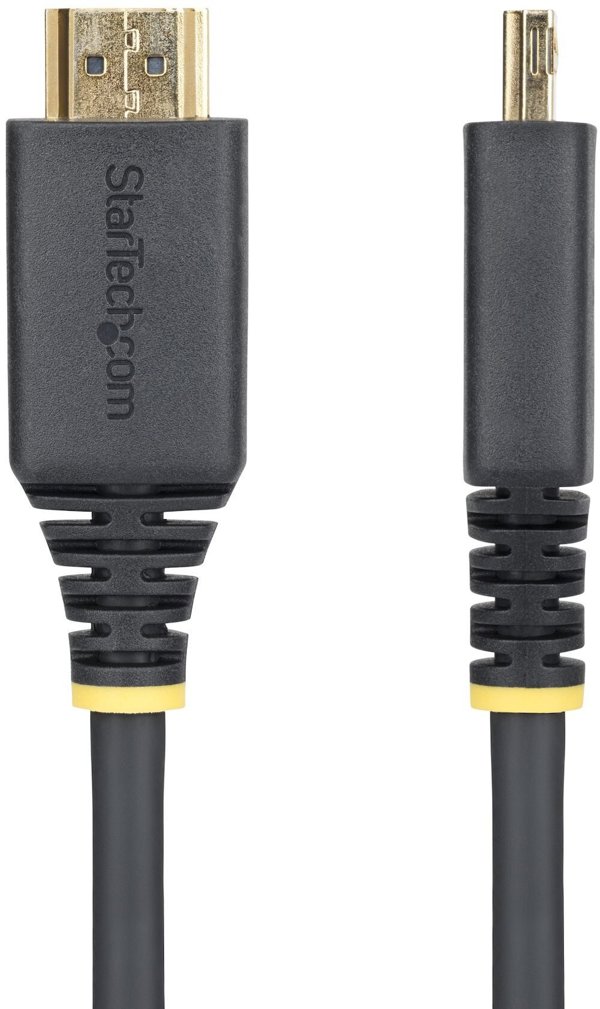 STARTECH.COM 50cm High Speed HDMI Kabel mit Griffsteckern 4K 60Hz und 1440p 144Hz 18Gbps UHD HDMI Arc-eArc Kabel mit TPE-Mantel