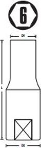 Εξαγωνικό καρυδάκι 1/4" 9mm μακρύ (STMT73203-8B)