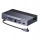 Stacja dokujaca UGREEN CM800 6w1 do konsol przenosnych Steam Deck Asus ROG Ally USB-C HDMI 4K 120Hz 2x USB USB-C RJ45 szara