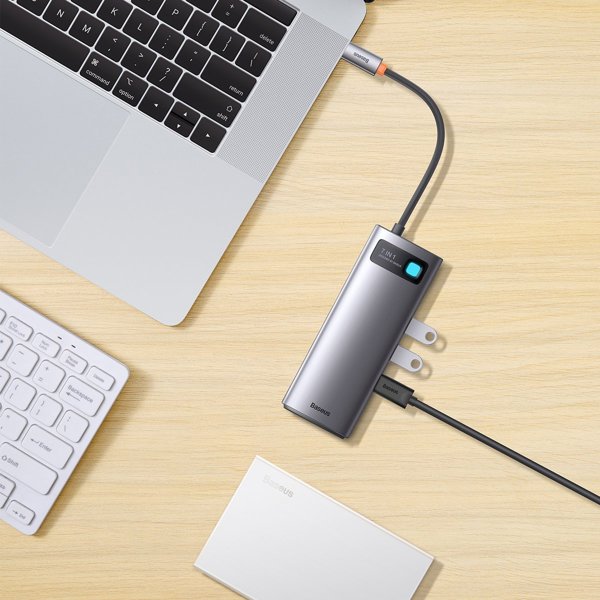 Baseus Metal Gleam Series Hub 7in1 USB-C Docking Station - 4K HDMI, USB 3.0, Power Delivery (WKWG040013)
