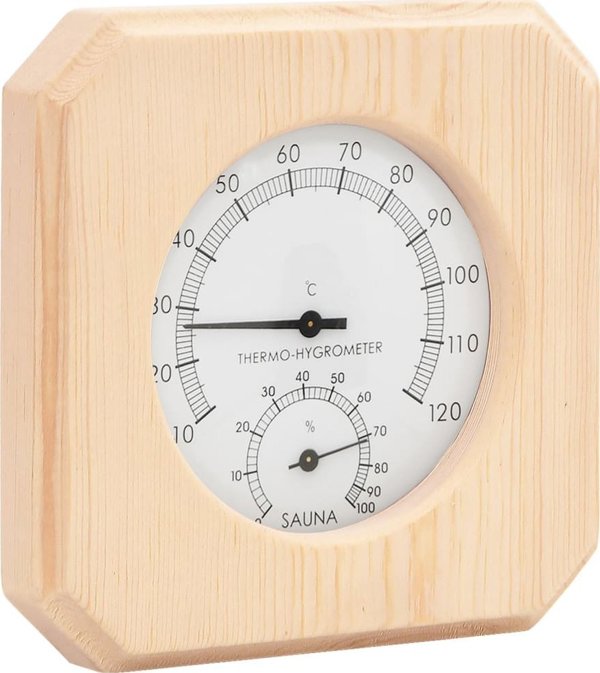 Stacja pogodowa vidaXL Termohigrometr i klepsydra do sauny, lite drewno sosnowe