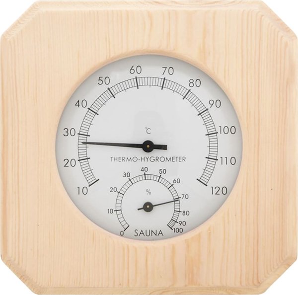 Stacja pogodowa vidaXL Termohigrometr i klepsydra do sauny, lite drewno sosnowe
