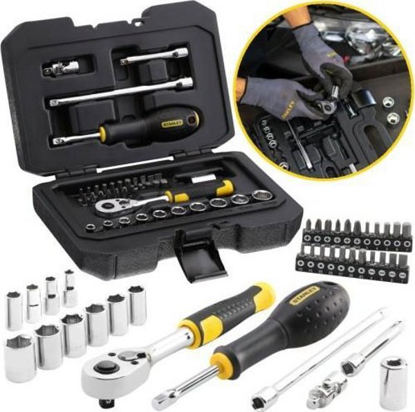 Stanley Σετ Καρυδάκια 1/4" 38τμχ με Καστάνια και Bits, Επαγγελματική Θήκη Μεταφοράς