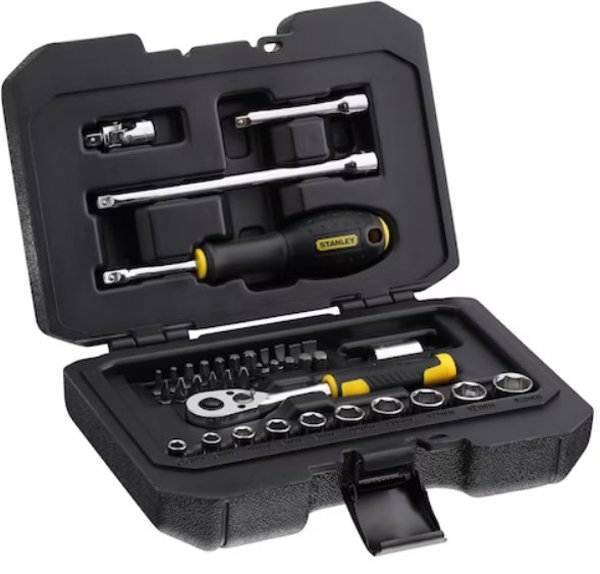 Stanley Σετ Καρυδάκια 1/4" 38τμχ με Καστάνια και Bits, Επαγγελματική Θήκη Μεταφοράς