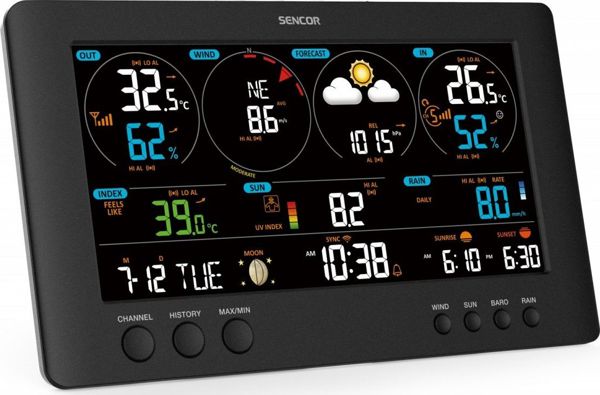 Sencor SWS 12500 Επαγγελματικός Μετεωρολογικός Σταθμός WiFi με Έγχρωμη Οθόνη LCD 21.4cm