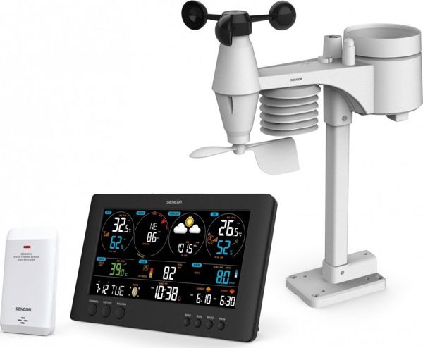 Sencor SWS 12500 Επαγγελματικός Μετεωρολογικός Σταθμός WiFi με Έγχρωμη Οθόνη LCD 21.4cm