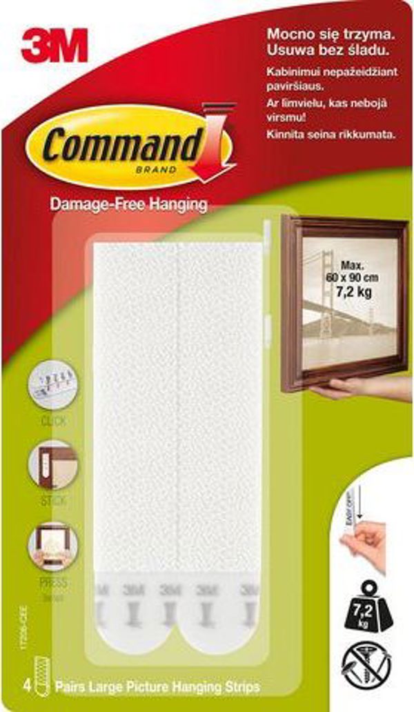 Staples Velcros command για Κρέμαση Πινακίδων 17206pl, 2 μεγάλες τεμάχια με βέλκρο
