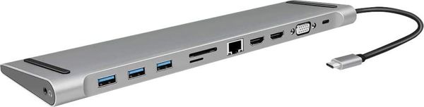LogiLink UA0373 USB-C Docking Station 11-σε-1, 100W Power Delivery, Υποστήριξη 4K Οθόνης & Gigabit Ethernet