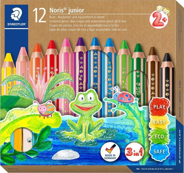 Staedtler Noris Junior Κηρομπογιές 3 σε 1, 12 Τεμάχια, Πολύχρωμα