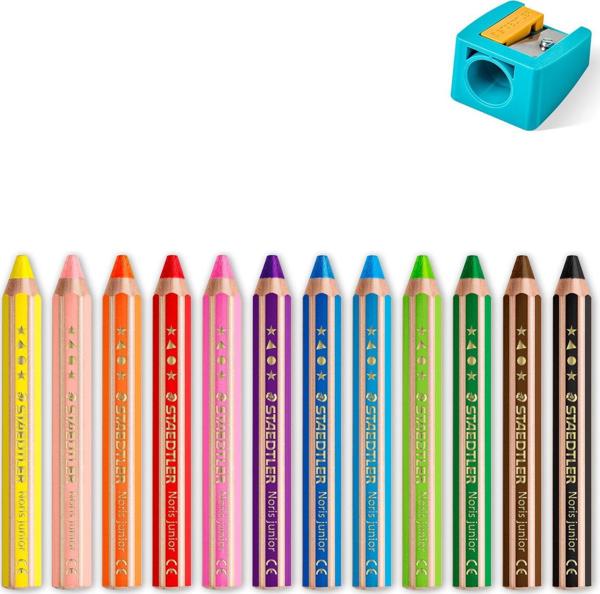Staedtler Noris Junior Κηρομπογιές 3 σε 1, 12 Τεμάχια, Πολύχρωμα