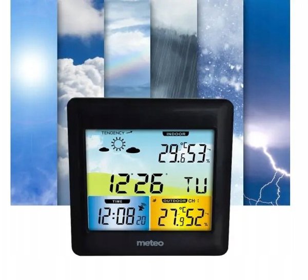 stacja pogodowa z DCF Meteo SP202 z czujnikiem zewnetrznym