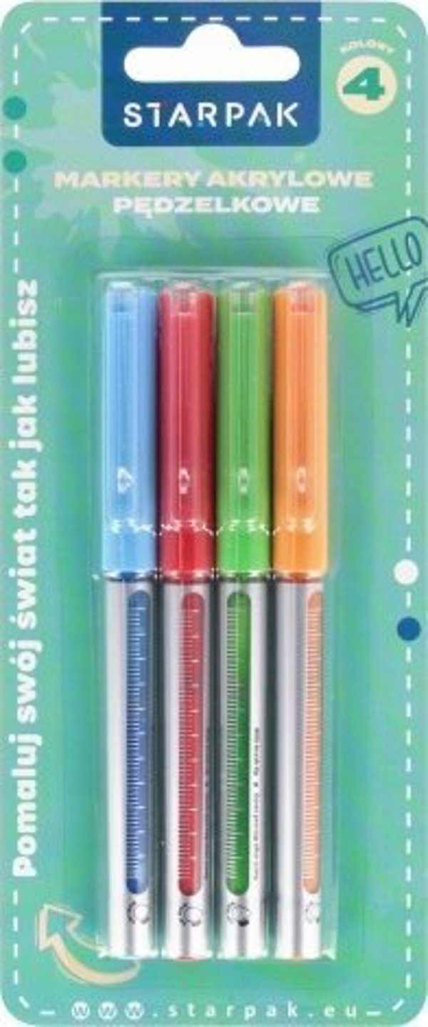 Starpak Ακρυλικά Μαρκαδοράκια Πινέλο 4 Χρώματα B/C 12/144