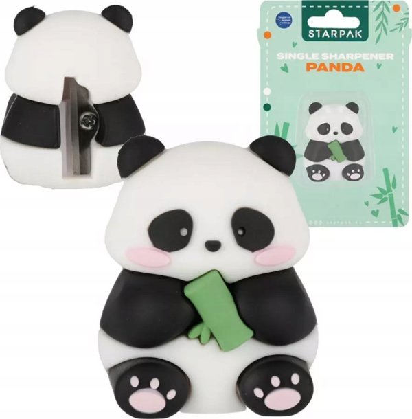 Starpak Ξύστρα PANDA, Σχολική Ξύστρα Με Δοχείο, Χρώμα Λευκό/Μαύρο