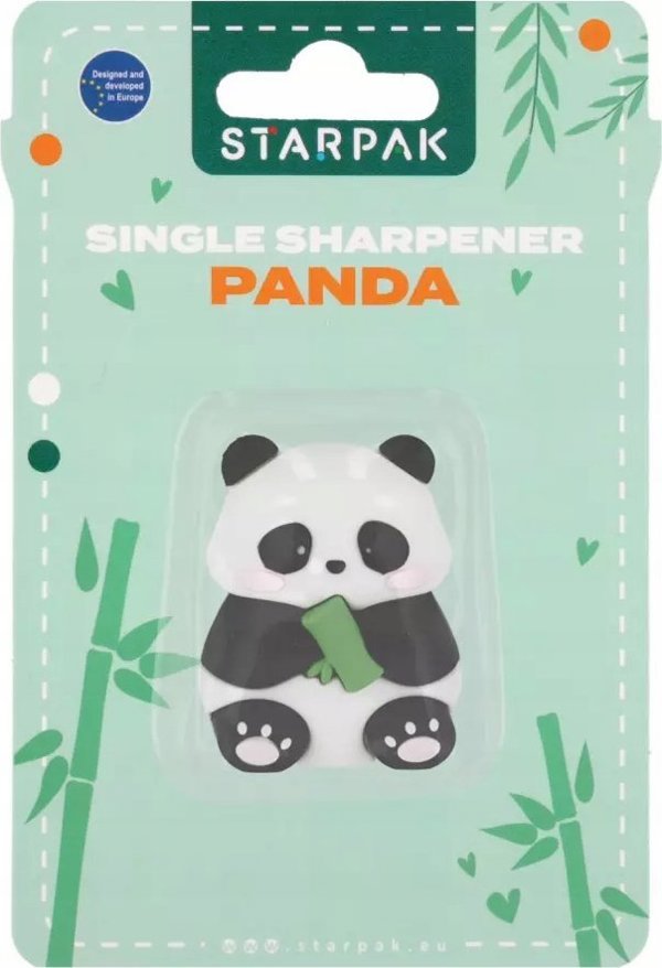 Starpak Ξύστρα PANDA, Σχολική Ξύστρα Με Δοχείο, Χρώμα Λευκό/Μαύρο