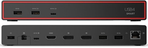 Lenovo ThinkPad USB4 Smart Dock 5500, Σταθμός Σύνδεσης με Αντάπτορα 135W, Ενσύρματο, Μαύρο