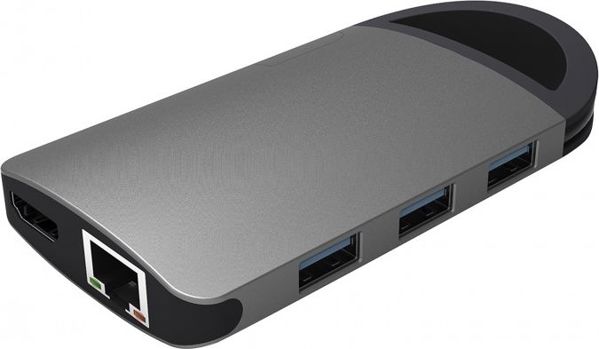 Umax U-Connect Multiport H8 USB-C Hub - 8 σε 1 με 4K HDMI, Gigabit Ethernet, 3x USB 3.0, SD & Micro SD Reader