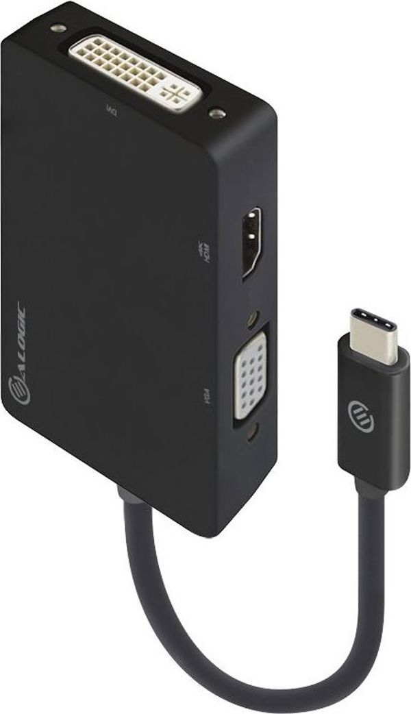 Alogic Adapter 3 σε 1 USB-C σε HDMI, DVI και VGA - Hub Μετατροπέας για Laptop και MacBook (UCVGDVHD-ADP)